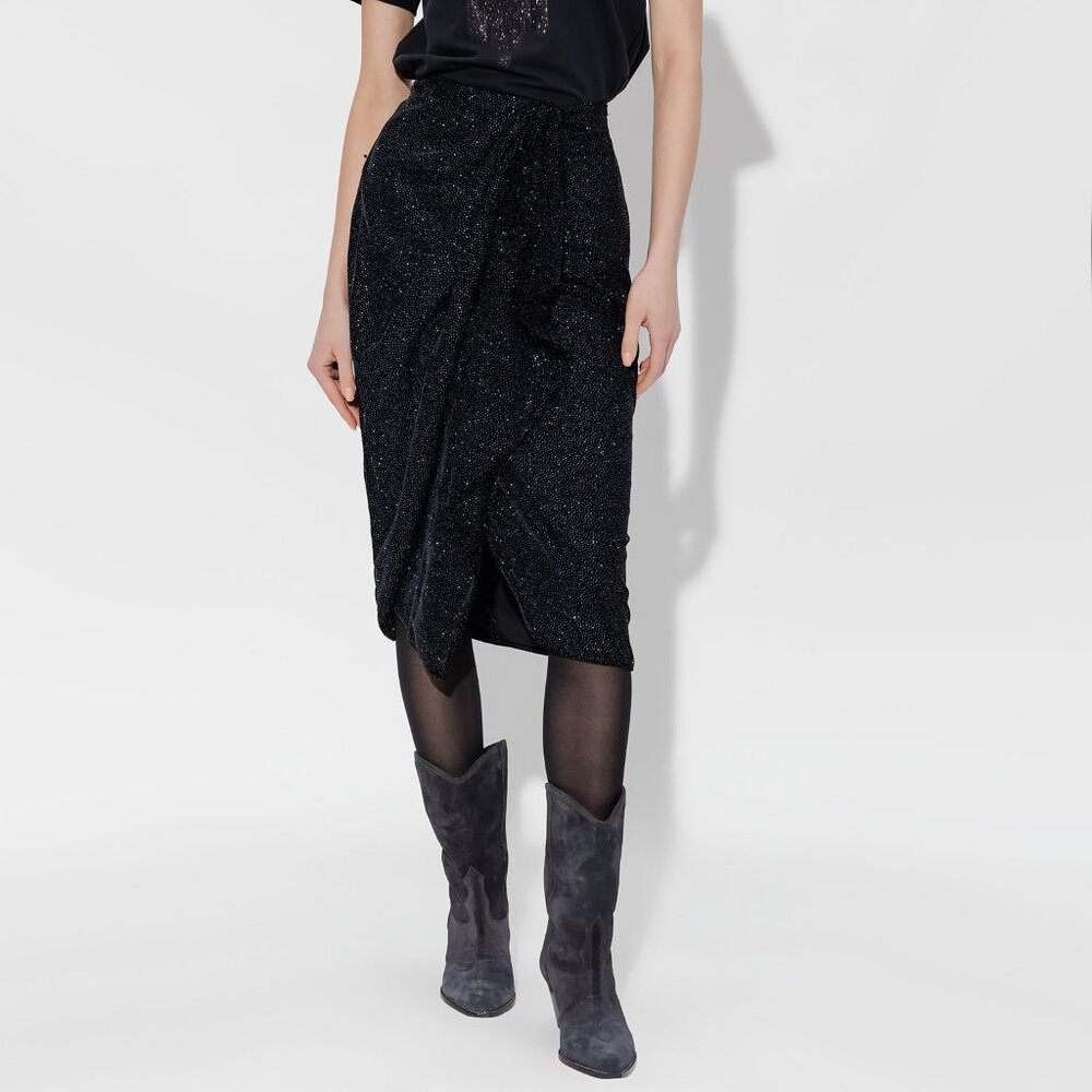 Isabel Marant Etoile "Alyssa" sparkly velvet skirt in Black, size 36 (fits US 2)